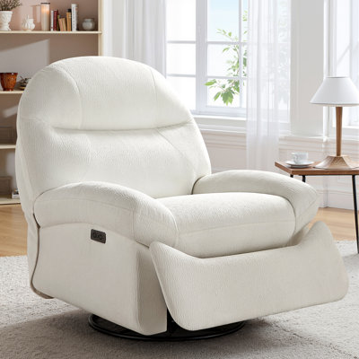 Chaise berçante inclinable électrique en tissu éponge avec ports de charge Terry