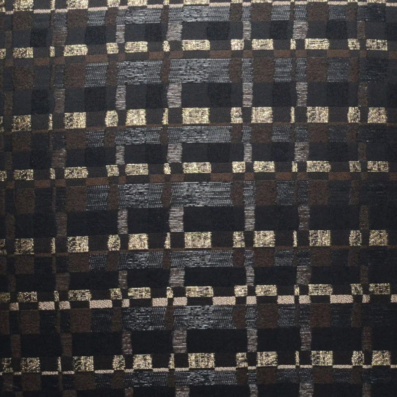 Coussin décoratif en polyester avec motif jacquard Cloudy, Black Geometric
