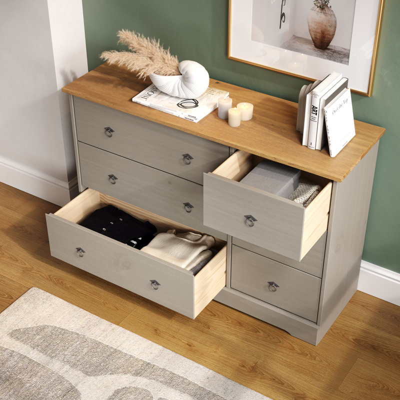 Solid Wood 6 - Drawer Rectangle Accent Chest