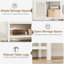 Armoire à café avec rangement en blanc - Console avec portes en verre et design en bois texturé pour le salon ou le couloir