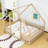 Wood House-Shaped Floor Bed With Guardrails-1670967922-1670967924