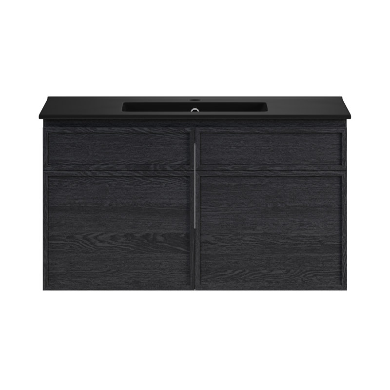Meuble-lavabo mural 36 po St. Tropez, Noir, Noir, 36.5"