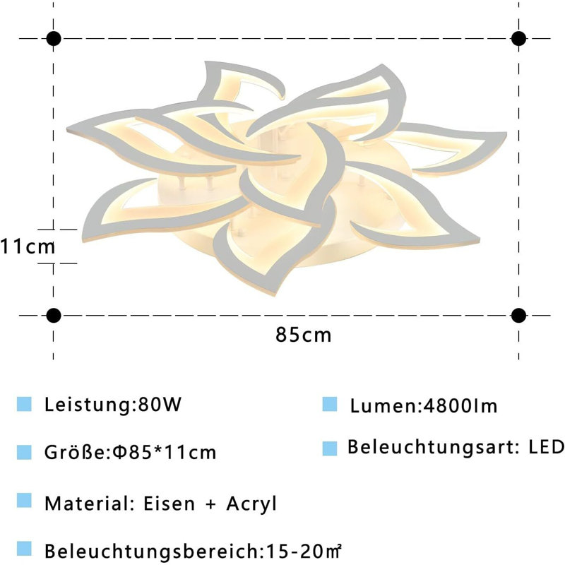 10-Light 85cm Semi Flush Mount