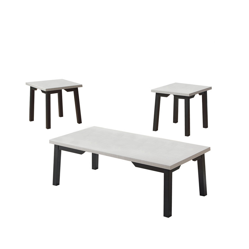 3PC Coffee Table Set Coffee Table And 2 End Tables Rectangular Square Shape Traditional Living Room Home Furniture