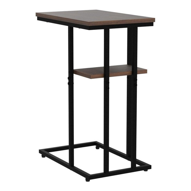 C Table End Table Set Of 2, Side Tables Living Room, C Shaped Side Table, Couch Tables That Slide Under Couch Table With Metal Frame, Rustic Snack Table For Bedroom/Small Spaces Large Desktop (Berry Brown/2 Pack)