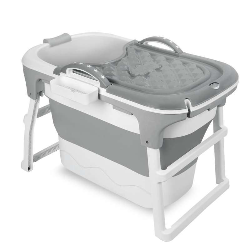 Portable Bathtub Foldable Bathtub For Adults, 41 Inch Small Tub With Ergonomic Seat & Massage Roller, Ice Bath Tub For Shower, Sitz Bath, Ice Baths Freestanding Bathtubs For Bathroom Grey