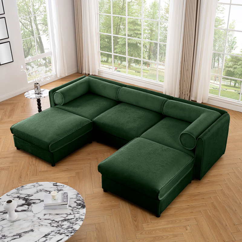 Chenille 3 avec rangement - Compartiment confortable et élégant moderne, H 30,79 po x l 30,25 po x P 29,64 po, 3, Vert