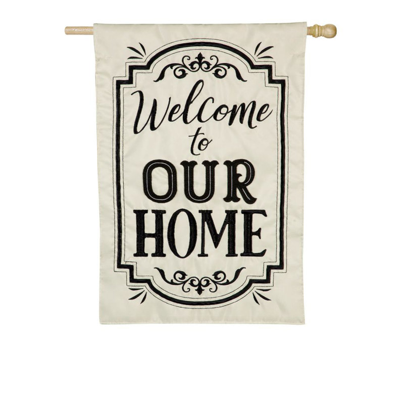 Bienvenue dans notre maison 2 côtés nylon 44 x 28 po drapeau maison