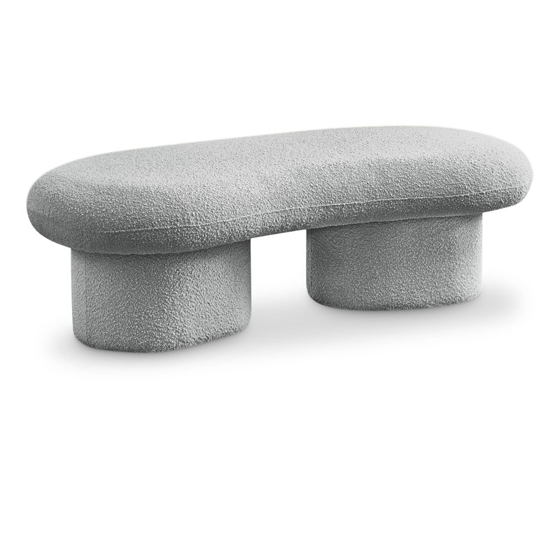 Banc rembourré Luka Ipswich Schriver, Tissu gris bouclé
