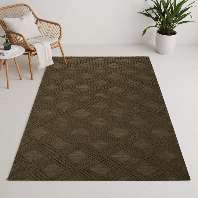 Tapis brun intérieur et extérieur Trellis, Rectangle 9 pi x 12 pi
