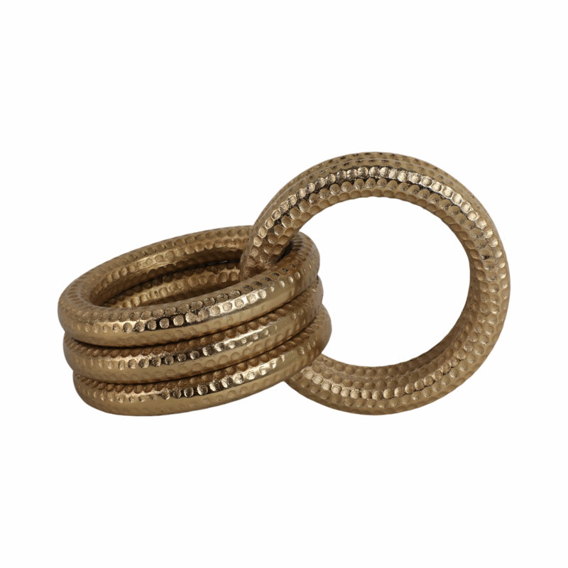 Set Of 3 6/7/10" Dillingham Metal Gold Rings