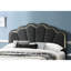 Lit double en tissu de laine gris anthracite