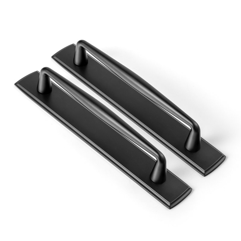 Solid Spindle Bar Pull With Backplate(G011) Multipack, 5", Black
