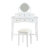 Space - Saving White Dressing Table With Four Leaf Reversible Mirror, Golden Round Handles, 5 Drawers For Beauty Essentials, Comfortable Seating And Stool , Mirror Flawless Makeup, Cosmetics