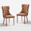 Ensemble de 2 chaises de salle à manger en similicuir en polyuréthane avec garniture cloutée et dossier capitonné-719386432