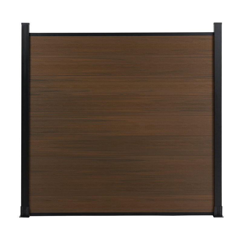 6Ft H Composite Privacy Fence Panels With Post, 6Ft.H x 6Ft.W, Brown