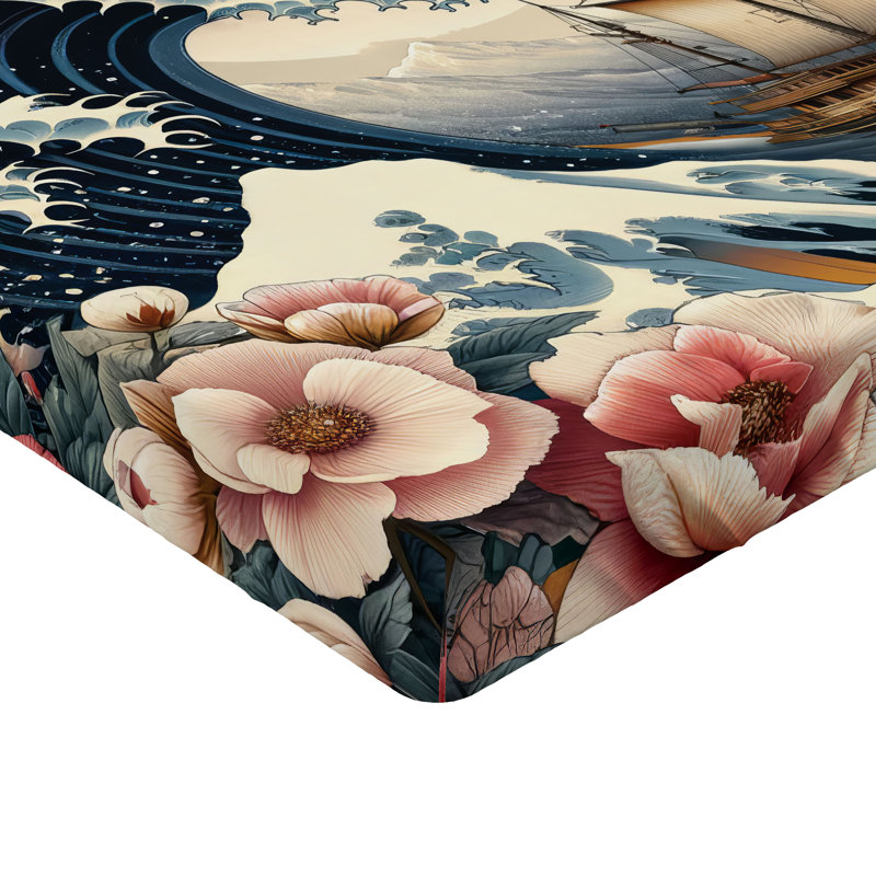 Microfiber Floral Fitted Sheet, Twin XL Fitted Sheet