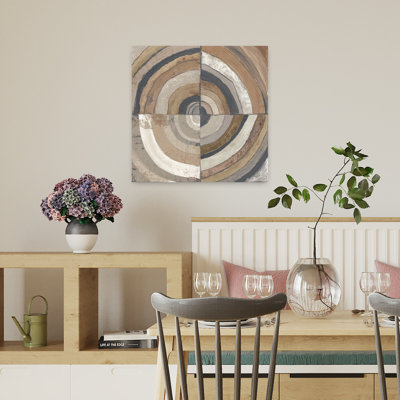 Contemporary The Center I Abstract Crop Dark With Abstract Beige Art