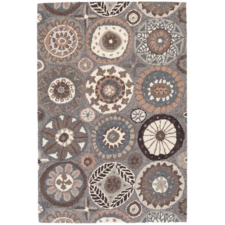 Dash and Albert Rugs Merry Go Round Geometric Hand Hooked Wool  Brown/Cream/Black/Gray Area Rug & Reviews