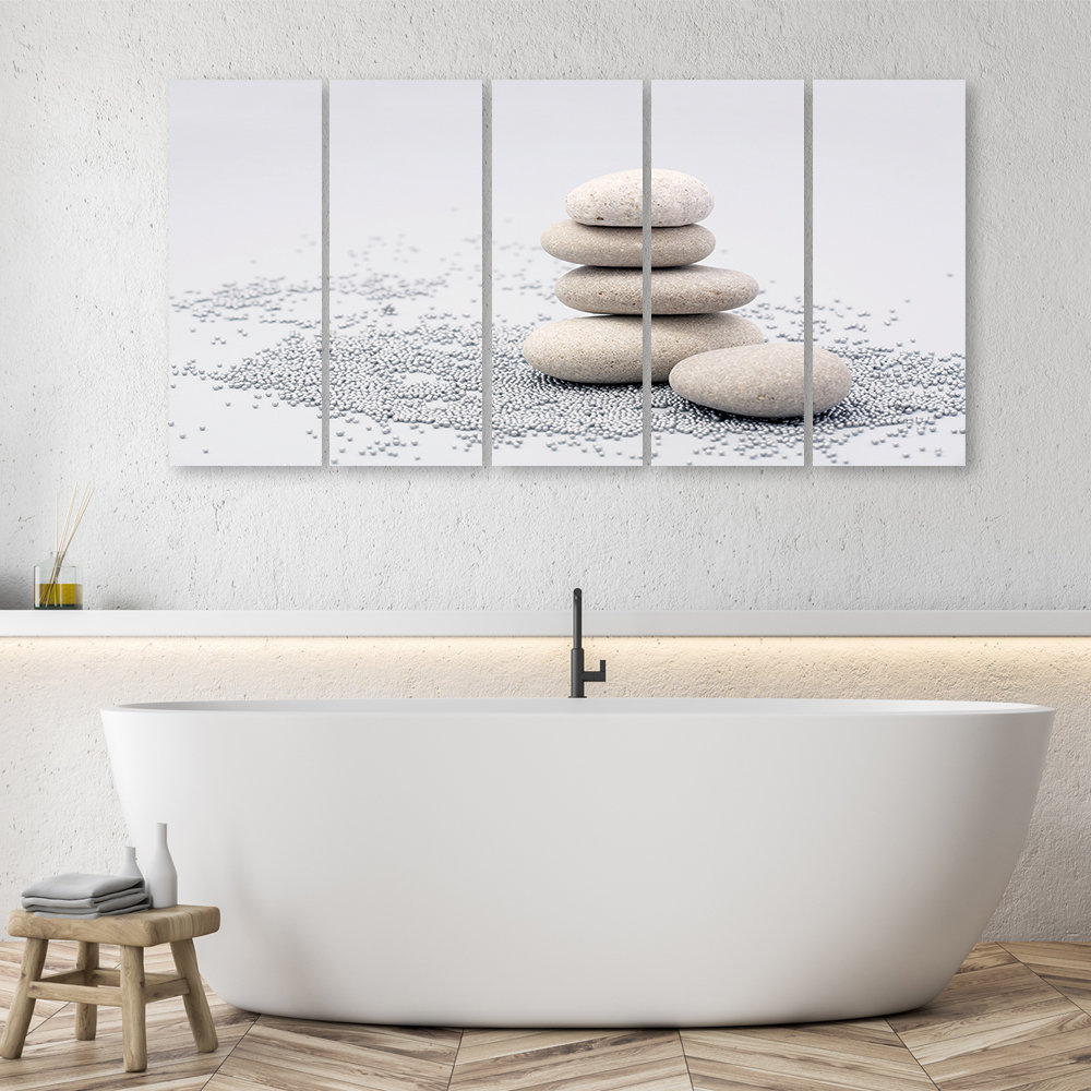 Leinwandbild Beige Zen Stones