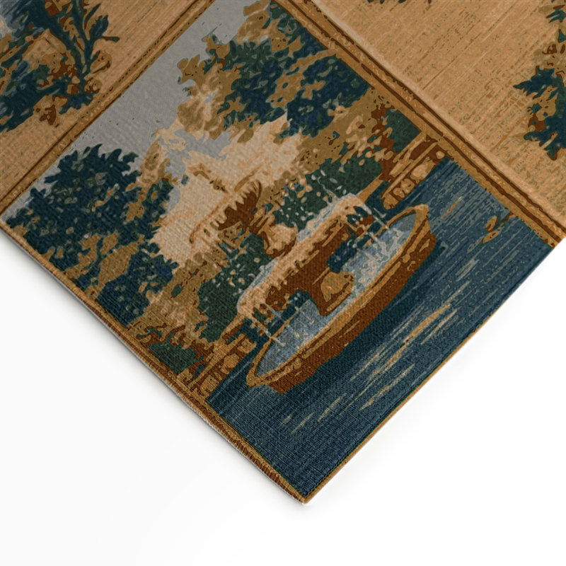 Tapis d'intérieur et d'extérieur brun français, Rectangle 9 pi x 12 pi
