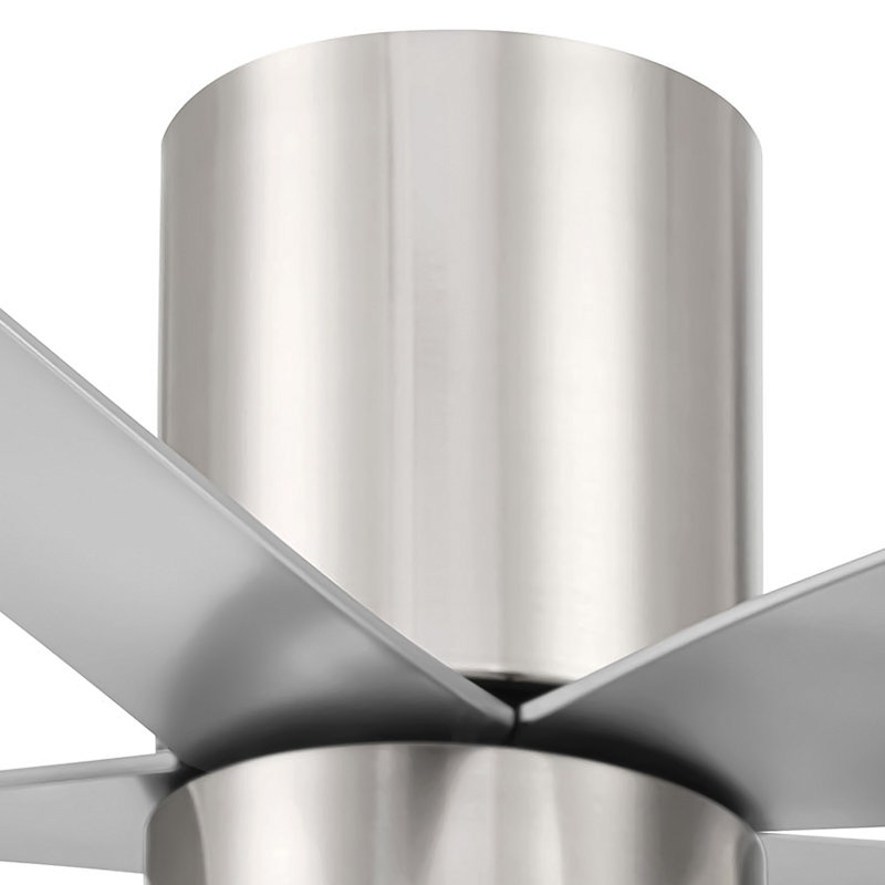 CORMAC 52 inch 5-Blade Hugger Ceiling Fan With Remote - (No Light), Brushed Nickel