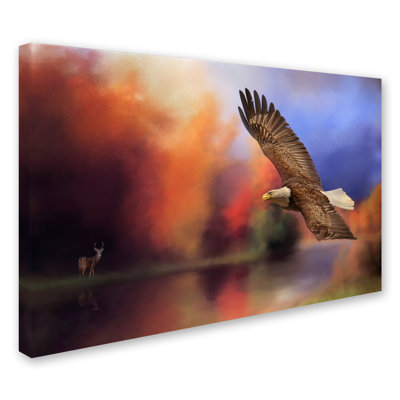 «Fall Flight Bald Eagle» par Vidur, impression sur toile tendue