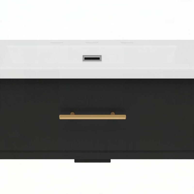 Meuble-lavabo avec tablette réglable, Noir