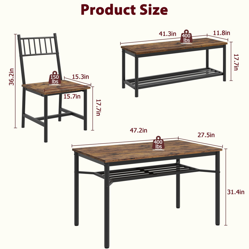 4 - Person Dining Set, Brown