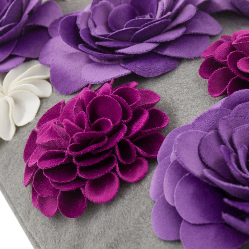 Housse de coussin 3D Floral, Mauve