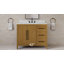 Meuble-lavabo autoportant en chêne Baja de 60 po à deux éviers avec plateau en marbre blanc Carrara de Liles (assemblé)-26869252