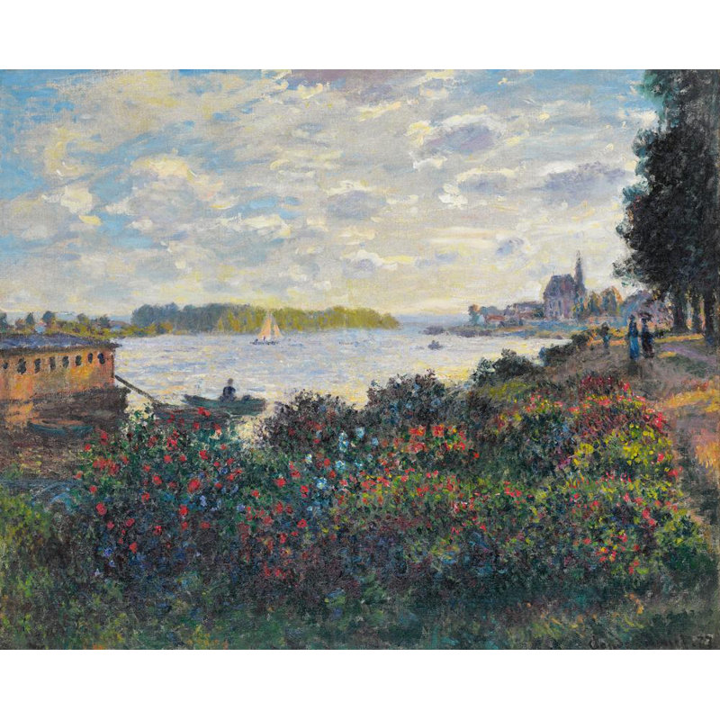 "La seine à Argenteuil" par Claude Monet - Toile tendue avec châssis, H 24 po x l 17 po