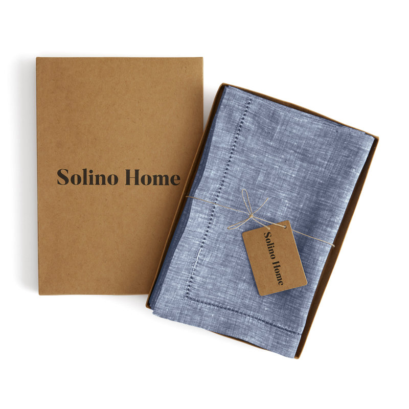 Milan - 100% Pure Linen Dinner Napkins, Chambray Indigo