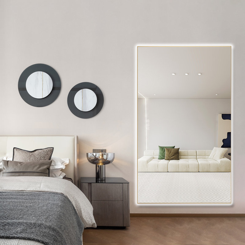 Miroir mural lumineux, 60 po x 36 po, Or