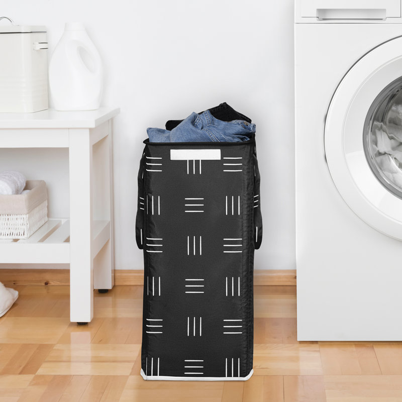 Boho Hatch Black and White Foldable Laundry Hamper with Handles by Sweet Jojo Designs