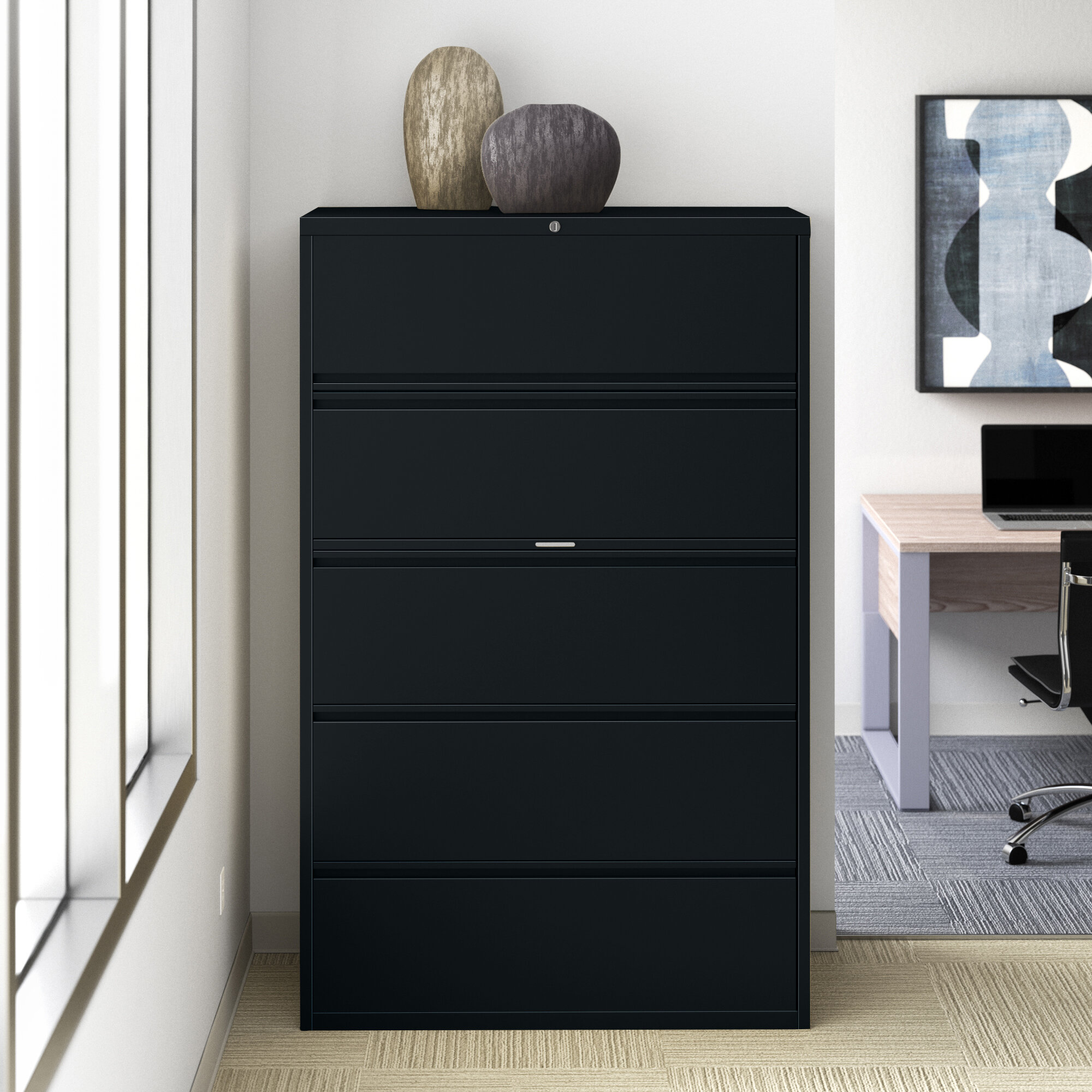 Upper Square™ Harietta 42'' Wide 5 -Drawer Steel File Cabinet & Reviews ...