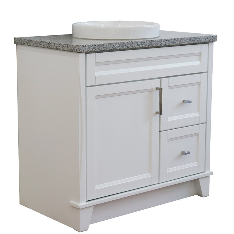 Ensemble de meuble-lavabo simple 37 po Dilsey, Granite, Blanc