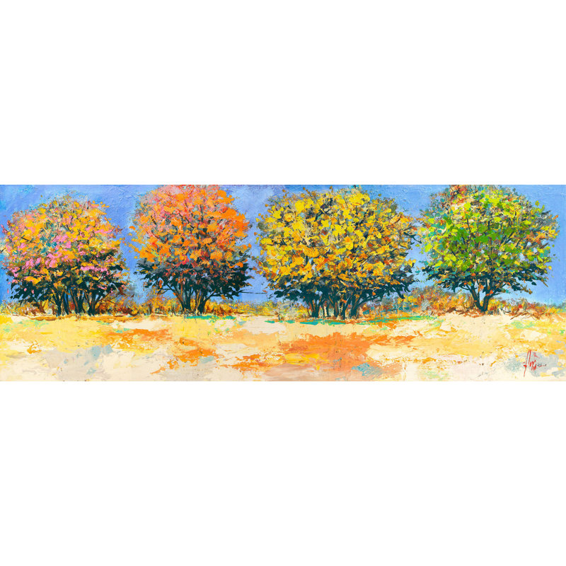 Trees In The Summer by Luigi Florio - Wrapped Canvas Painting, 40cm H x 120cm W x 4cm D