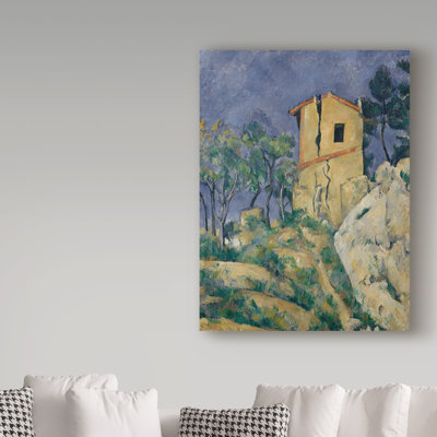 «The House with the Cracked Walls» par Paul Cezanne - reproduction d'art sur toile
