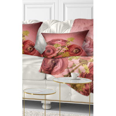 Coussin lombaire à fleurs floral renoncule