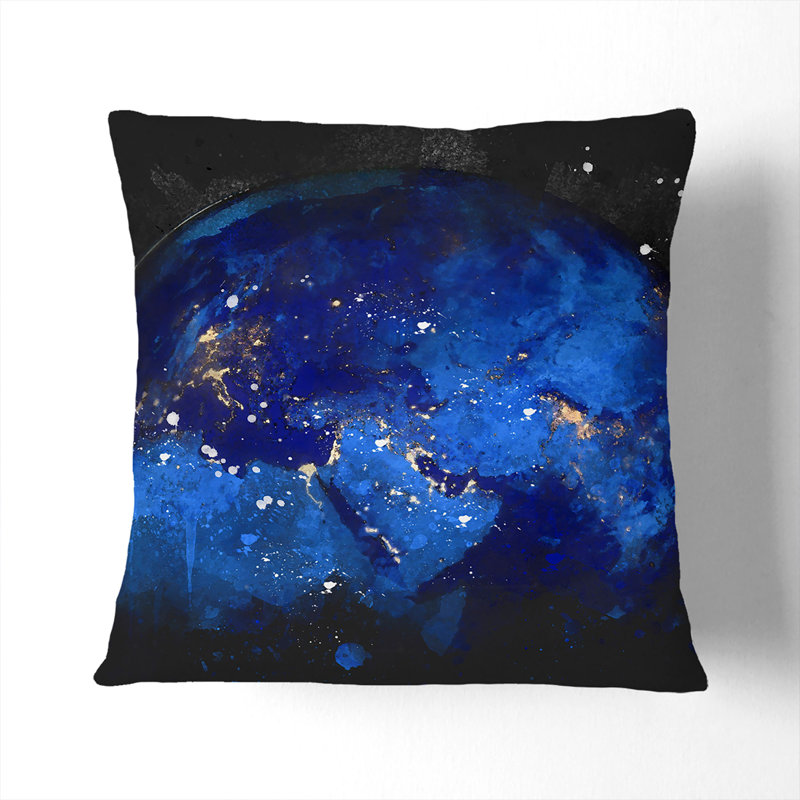 Earth View Cushion with Filling, 55cm H x 55cm W x 20cm D