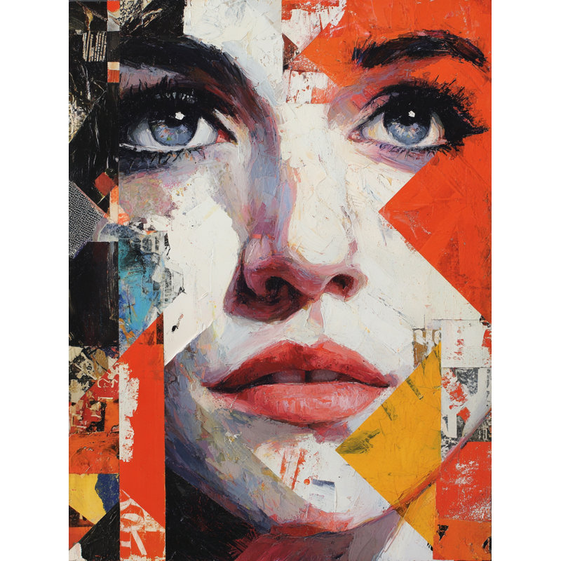 «Geometric Calm», art mural sur toile tendue, L 24 po x H 36 po x P 1,5 po