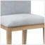 Ensemble de 2 chaises de salle à manger sans accoudoirs en lin gris et chêne 19 pouces Caspian avec coussins confortables et pieds en bois massif-611060218