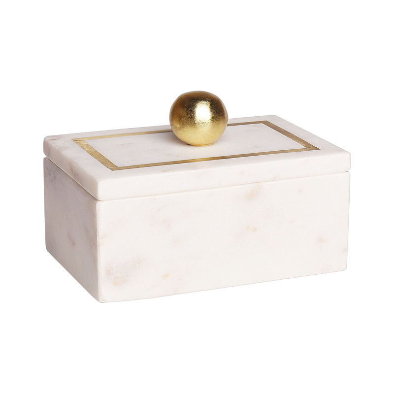Marble Jewellery Box +, White