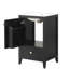 Meuble-lavabo de salle de bain 20 po - Noir, lavabo en céramique, lavabo à un tiroir facile à nettoyer, trop-plein intégré-237785764
