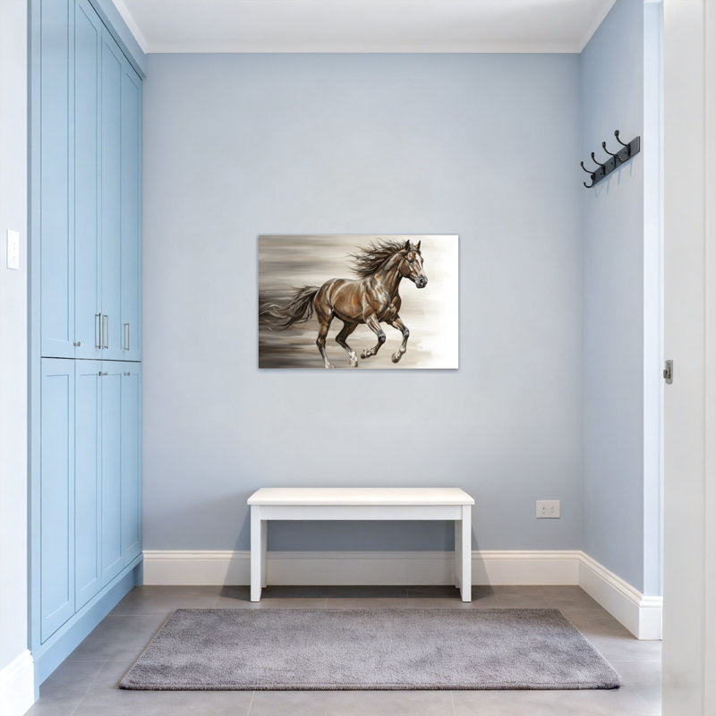 Animals Running Horse With Flowing Mane And Tail, 12" H x 18" W