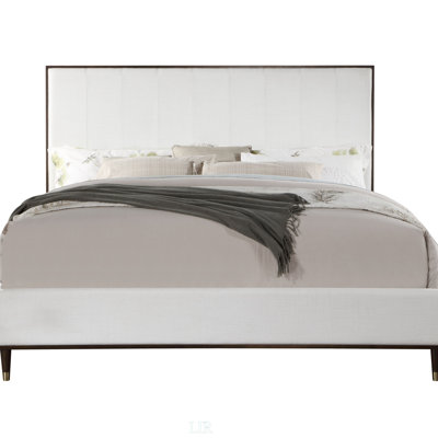 Carena Light Gray Fabric Finish E. King Bed With Sturdy Frame And Timeless Appeal For Modern Bedrooms