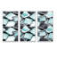 Carrés de graffiti turquoise et gris - 3 pièces, reproduction sur toile-451149370-451149371