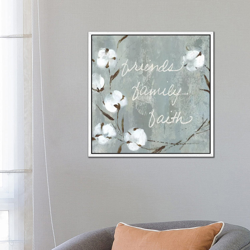 Cotton Friends by Carol Robinson - Print on Canvas, 45.72 cm H x 45.72 cm W, White Framed Canvas