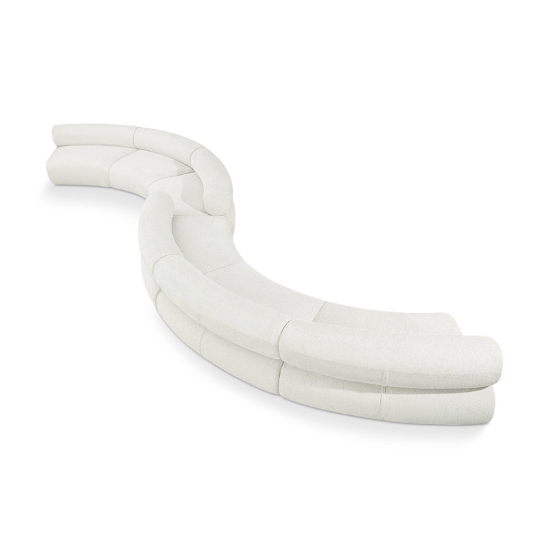 Canapé modulaire rembourré 280 po Bale, Tissu chenille crème